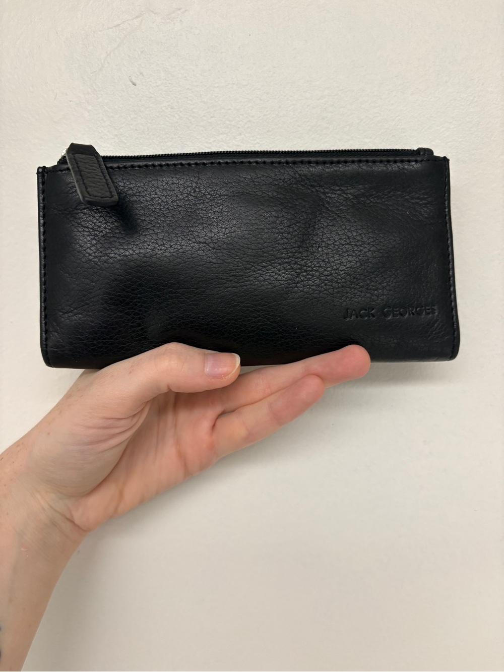 Jack Georges Slim Zippered Leather Wallet